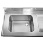 Sink table / 1 bowl left with drainboard, 1000 x 600 mm - slika 2