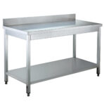 Work table / with undershelf & backsplash, 600 x 600 mm