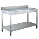 Work table / with undershelf & backsplash, 700 x 600 mm