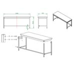 Work table / open base, 2000 x 700 mm - Image 4