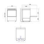TOPLINE Dishwasher 50x50 / 400 Volt - Model: VT-S DW54 DRDS, 600 x 600 mm - slika 5