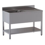 TOPLINE sink table / 1 bowl left + drainboard, 1000 x 700 mm