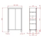 TOPLINE tall cabinet / 2 sliding doors, 1400 x 600 mm - Image 2