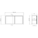TOPLINE wall cabinet / 2 sliding doors, 1500 x 400 mm - slika 3