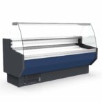 TOPLINE refrigerated display counter 250 - curved front glass "blue", 2465 x 800 mm