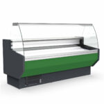 TOPLINE refrigerated display counter 100 - curved front glass "green", 1025 x 800 mm