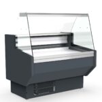 TOPLINE refrigerated display counter 100 - straight front glass "grey", 1025 x 800 mm