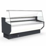 TOPLINE refrigerated display counter 250 - straight front glass "white", 2465 x 800 mm