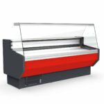 TOPLINE refrigerated display counter 100 - straight front glass "red", 1025 x 800 mm