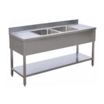 TOPLINE sink table / 2 bowls center, 2000 x 700 mm