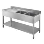 TOPLINE sink table / 2 bowls right + drainboard, 2000 x 700 mm
