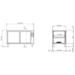 TOPLINE hot holding cabinet / sliding door for pass-through, 1500 x 600 mm - Image 3