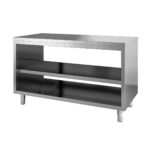 TOPLINE work table with cabinet / open with pass-through, 2000 x 700 mm