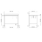 TOPLINE work table with sink / bowl left with backsplash, 1600 x 700 mm - Image 2
