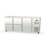 TOPLINE bar refrigerated counter stainless steel / 1 door & 4 drawers, 2025 x 530 mm