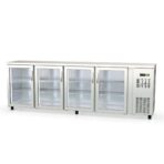 TOPLINE bar refrigerated counter stainless steel / 4 glass doors, 2565 x 530 mm