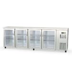 TOPLINE bar refrigerated counter stainless steel / 4 glass doors, 2565 x 530 mm