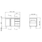 TOPLINE work table with cabinet / 1 hinged door & 3 drawers left, 1000 x 600 mm - Image 2