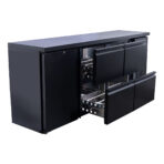 Bar refrigerated counter black / 1 door & 4 drawers - 425 l, 2005 x 520 mm - slika 2