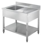 TOPLINE sink table / 1 bowl left + drainboard, 1400 x 700 mm